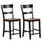 Farmhouse Dining Bar Stool Set of 2 Solid Rubber Wood Frame, Sturdy & Comfortable Bar Stools for Home & Kitchen