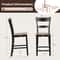 Farmhouse Dining Bar Stool Set of 2 Solid Rubber Wood Frame, Sturdy & Comfortable Bar Stools for Home & Kitchen