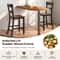 Farmhouse Dining Bar Stool Set of 2 Solid Rubber Wood Frame, Sturdy & Comfortable Bar Stools for Home & Kitchen