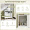 White Pedestal Sink Storage Cabinet with 2 Sliding Doors & U-Shaped Cut Out Space Saving Bathroom Organizer