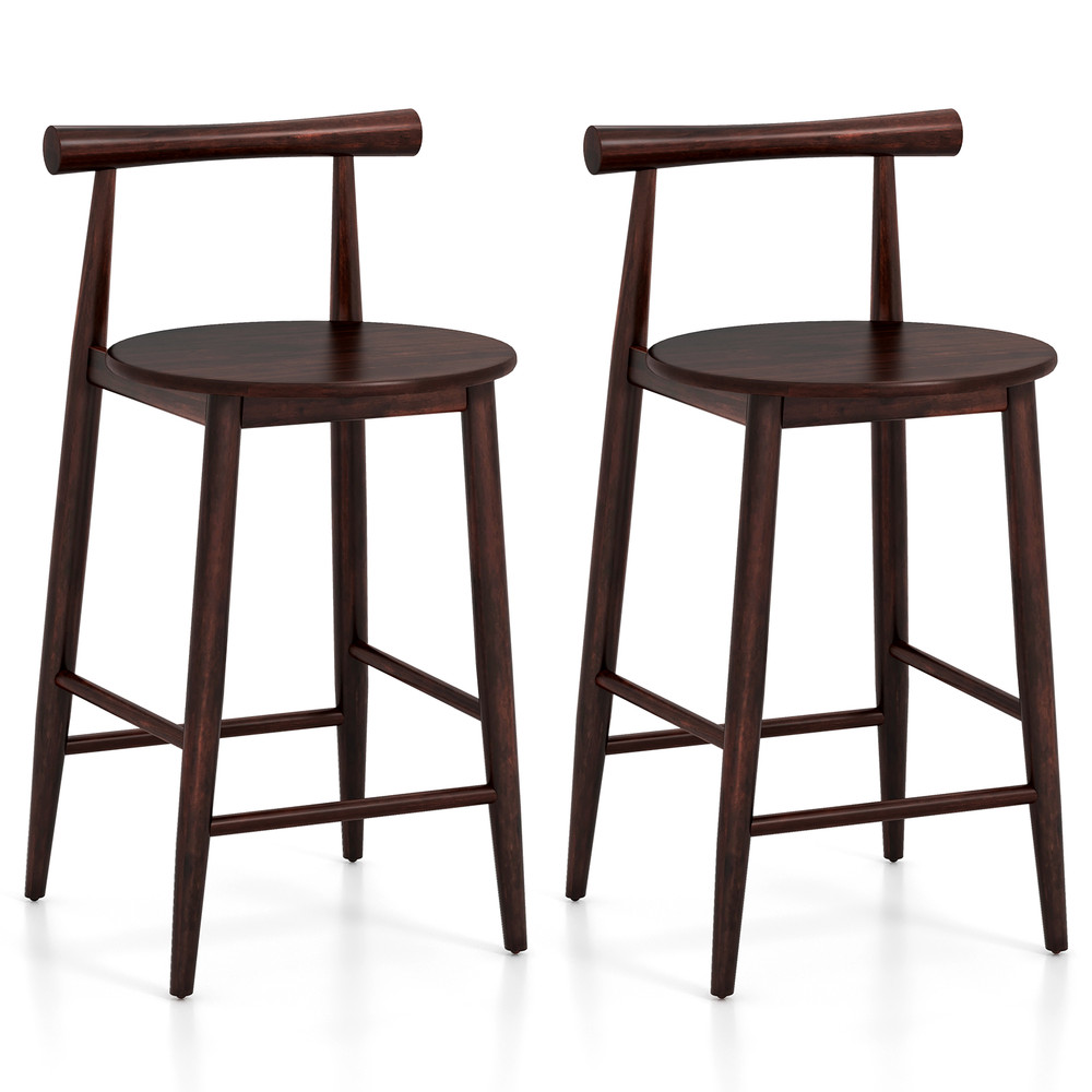 Counter Height Bar Chair Set of 2/4 – Acacia Wood Frame & Sturdy Supporting Legs for Home, Cafe, or Restaurant