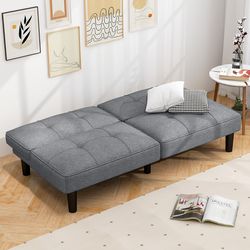 convertible folding futon sofa bed with 6-position adjustable backrest – space-saving sleeper couch for small spaces