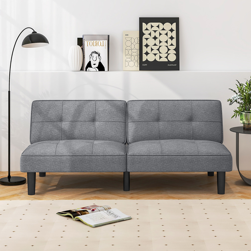 Convertible Folding Futon Sofa Bed with 6-Position Adjustable Backrest – Space-Saving Sleeper Couch for Small Spaces