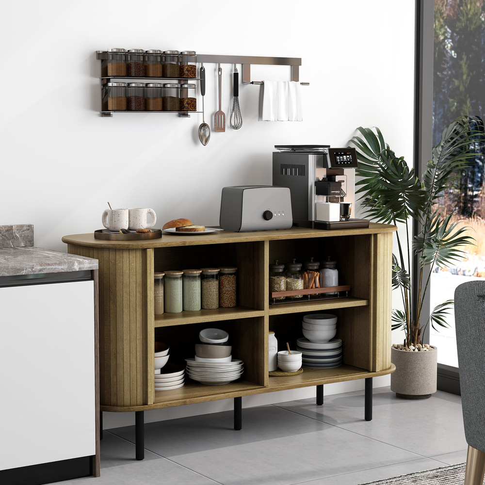 47 Inch Sideboard Buffet Cabinet with Adjustable Shelves – Kitchen, Dining & Living Room Storage