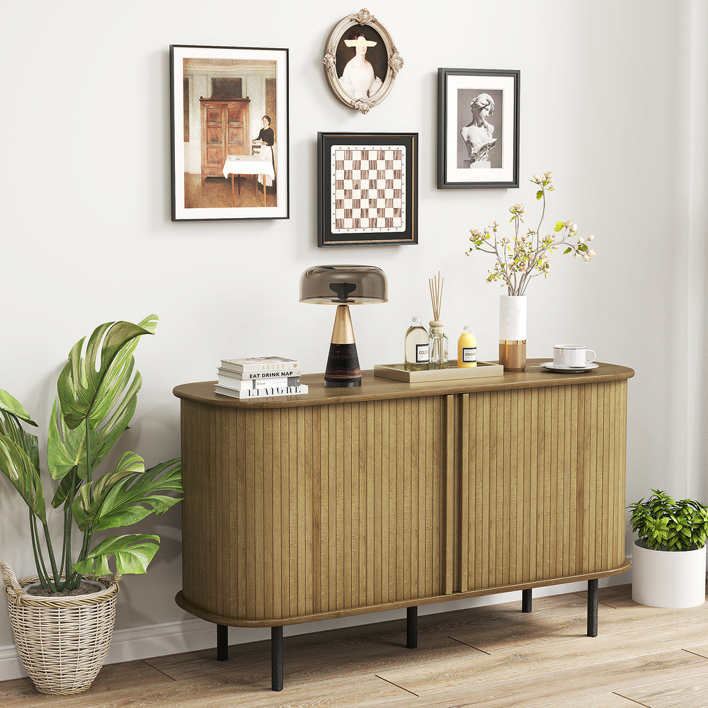 47 Inch Sideboard Buffet Cabinet with Adjustable Shelves – Kitchen, Dining & Living Room Storage