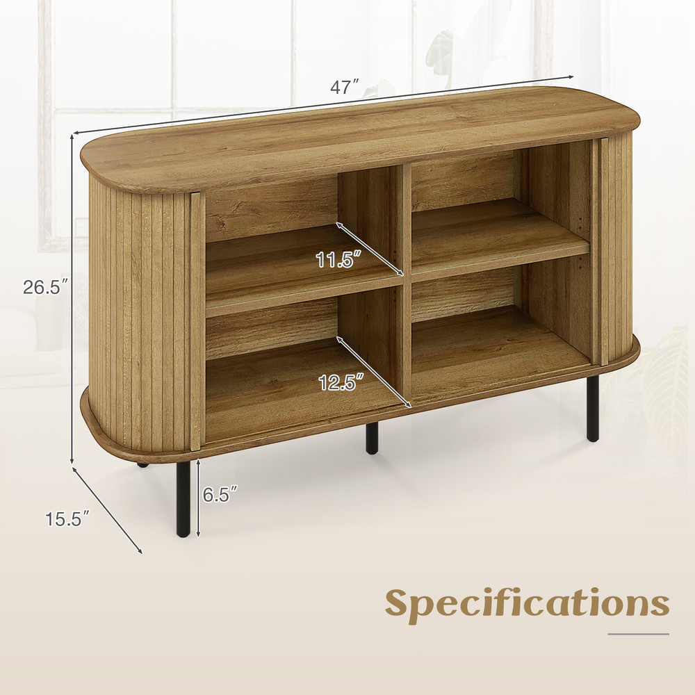 47 Inch Sideboard Buffet Cabinet with Adjustable Shelves – Kitchen, Dining & Living Room Storage