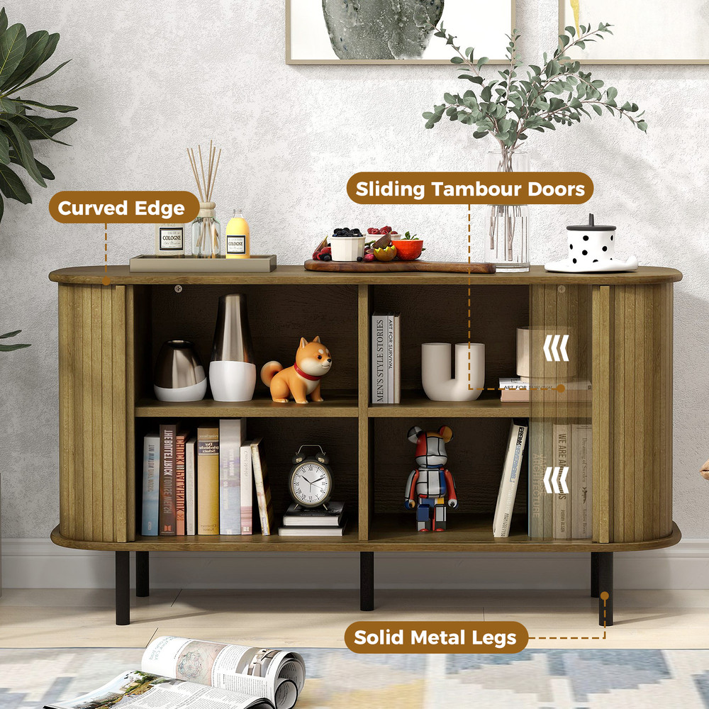47 Inch Sideboard Buffet Cabinet with Adjustable Shelves – Kitchen, Dining & Living Room Storage
