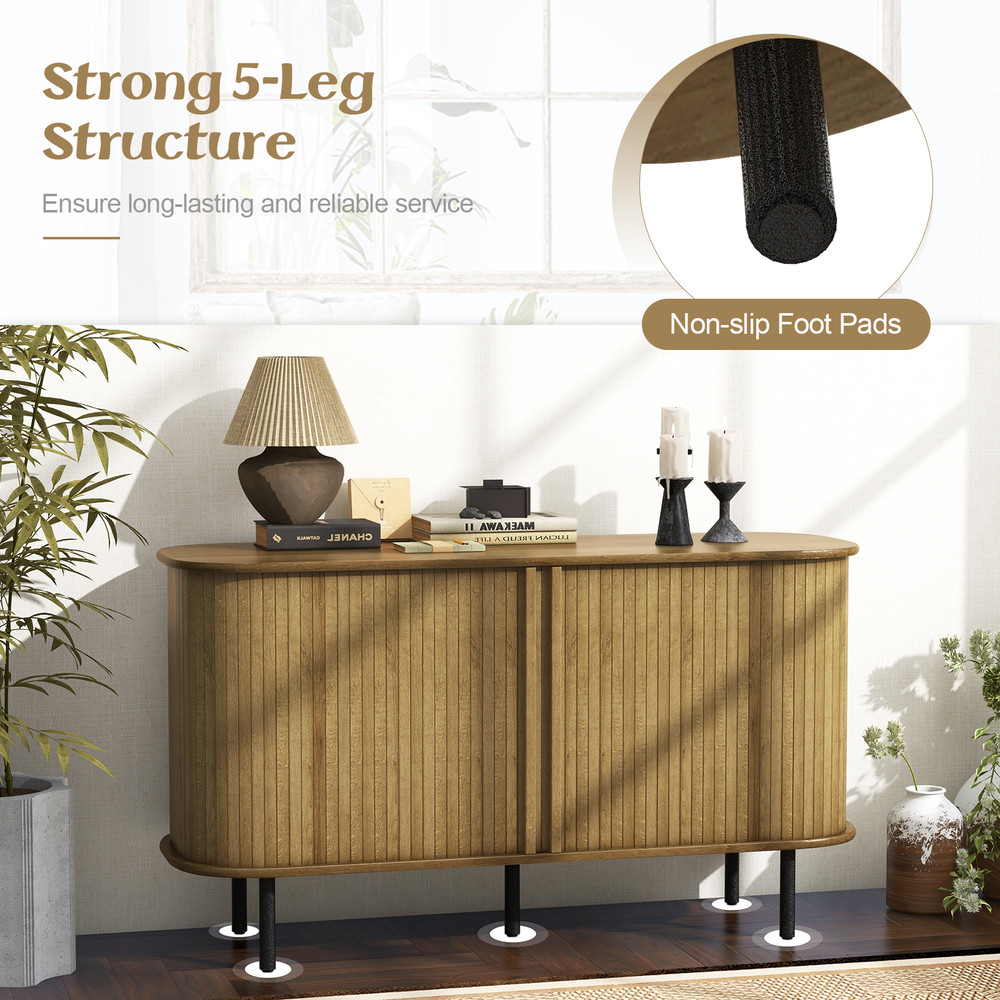 47 Inch Sideboard Buffet Cabinet with Adjustable Shelves – Kitchen, Dining & Living Room Storage