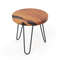 Solid Teak Wood Outdoor Side Table,20 Round Live Edge Design, Weather Resistant for Poolside,Garden & Indoor Use