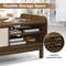 Modern Coffee Table with Storage, Woven Sliding Doors, Mid Century Design, Multi Functional Center Table for Small Space