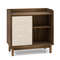 Rattan Storage Cabinet,Mid Century Sideboard with Sliding Doors,5 Position Adjustable Shelves, Anti Tip Design for small