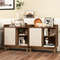 Rattan Storage Cabinet,Mid Century Sideboard with Sliding Doors,5 Position Adjustable Shelves, Anti Tip Design for small