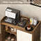 Rattan Storage Cabinet,Mid Century Sideboard with Sliding Doors,5 Position Adjustable Shelves, Anti Tip Design for small