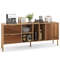 Modern Mirrored Sideboard, 59 Storage Cabinet with Drawers, Anti Tip Design,Waterproof Surface for Kitchen & Living Room