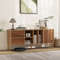 Modern Mirrored Sideboard, 59 Storage Cabinet with Drawers, Anti Tip Design,Waterproof Surface for Kitchen & Living Room