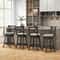 Swivel Bar Stools Set of 2 Hollow Back Design,Soft Padded Linen Seats,350 lb Capacity for Kitchen Island & Home Bars