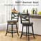 Swivel Bar Stools Set of 2 Hollow Back Design,Soft Padded Linen Seats,350 lb Capacity for Kitchen Island & Home Bars