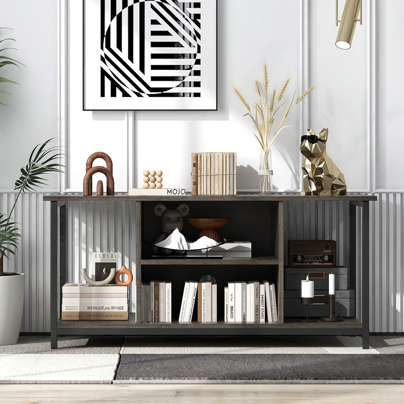 3Tier TV Stand With Power Outlet  USB Adjustable Shelf For 3250 TVs 1