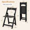 Set Of 4 Dining Chairs Foldable Kitchen Chair With Rubber Wood Legs Padded Seat Sturdy SpaceSavin 6