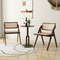 Foldable Dining Chairs Set of 2 with Woven Rattan Backrest, Sturdy & Space-Saving Brown Chairs