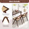 Foldable Dining Chairs Set of 2 with Woven Rattan Backrest, Sturdy & Space-Saving Brown Chairs