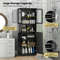 Modern Tall Bathroom Storage Cabinet With Frosted Glass Doors Open Shelf  Adjustable Shelves SpaceS 5
