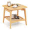 Boho Bamboo Sofa Side Table With Faux Rattan Storage Shelf Accent End Table For Living Room Bedroom 7