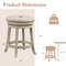 Swivel Bar Stools Wooden Frame Counter Height Chairs With Cushioned Seat Footrest  Vintage Rivet De 6