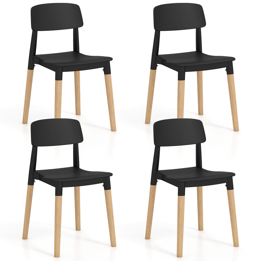 Modern Dining Side Chairs Set With Ergonomic Backrest Beech Wood Legs Armless Design For Dining Roo 7