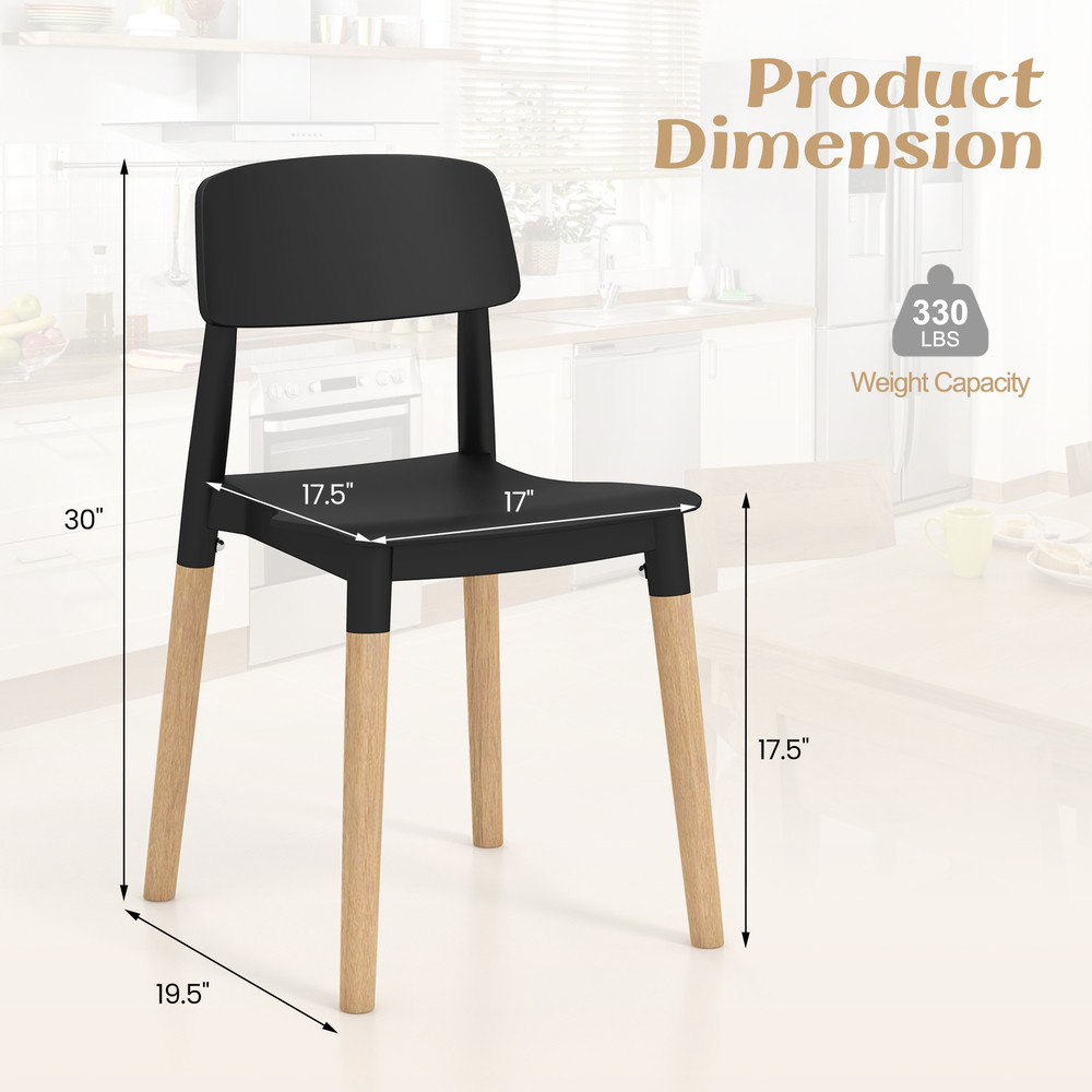 Modern Dining Side Chairs Set With Ergonomic Backrest Beech Wood Legs Armless Design For Dining Roo 6