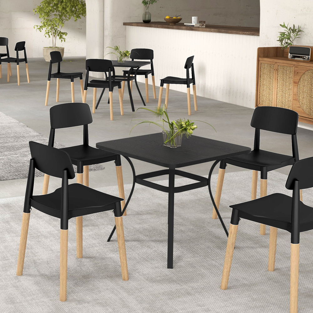 Modern Dining Side Chairs Set With Ergonomic Backrest Beech Wood Legs Armless Design For Dining Roo 3
