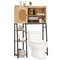 Freestanding Over The Toilet Storage Cabinet With PE Rattan Door Open Shelves  Adjustable Compartme 7