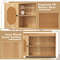 Freestanding Over The Toilet Storage Cabinet With PE Rattan Door Open Shelves  Adjustable Compartme 4