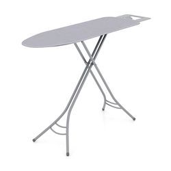 sturdy foldable ironing board with iron rest & adjustable height, compact storage for home & laundry room