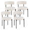 Boucle Dining Chairs With Curved Backrest  Metal Legs Modern Upholstered Round Seat Side Chairs For 0