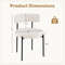 Boucle Dining Chairs With Curved Backrest  Metal Legs Modern Upholstered Round Seat Side Chairs For 7