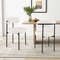 Boucle Dining Chairs With Curved Backrest  Metal Legs Modern Upholstered Round Seat Side Chairs For 3