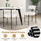 Boucle Dining Chairs With Curved Backrest  Metal Legs Modern Upholstered Round Seat Side Chairs For 6