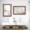 415 X 28 Inches Farmhouse Wall Mirror With Solid Wood Frame Rustic Brown Elegance 0