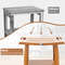 2-Tier Teak Wood Shower Bench with Curved Seat, Sturdy Shower Stool & Storage Shelf