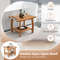 2-Tier Teak Wood Shower Bench with Curved Seat & Handles, Sturdy Shower Stool for Bathroom & Beyond