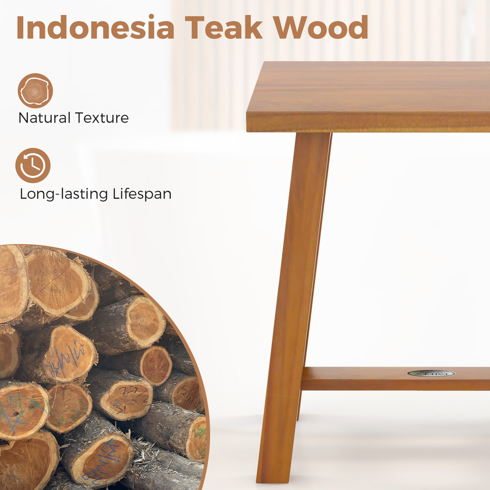 Premium Teak Shower Bench, Bathroom Shower Stool for Shaving Legs & Spa Bath