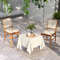 Boho Style Rattan Chairs Set Teak Wood Dining Chairs With Ergonomic Footrests 2Piece 6
