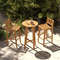 Teak Wood Bar Stool With PE Rattan Weaving 330 Lb Capacity Stool With Back Support  Footrest 0