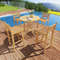 Teak Wood Bar Stool With PE Rattan Weaving 330 Lb Capacity Stool With Back Support  Footrest 2