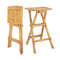 Set Of 2 No Assembly Outdoor Bar Stools Teak Wood Folding Stools With Countered Seat 350 Lb Capacit 7