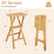 Set Of 2 No Assembly Outdoor Bar Stools Teak Wood Folding Stools With Countered Seat 350 Lb Capacit 6