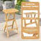Set Of 2 No Assembly Outdoor Bar Stools Teak Wood Folding Stools With Countered Seat 350 Lb Capacit 5