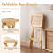 Set Of 2 No Assembly Outdoor Bar Stools Teak Wood Folding Stools With Countered Seat 350 Lb Capacit 3