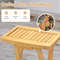 Set Of 2 No Assembly Outdoor Bar Stools Teak Wood Folding Stools With Countered Seat 350 Lb Capacit 4